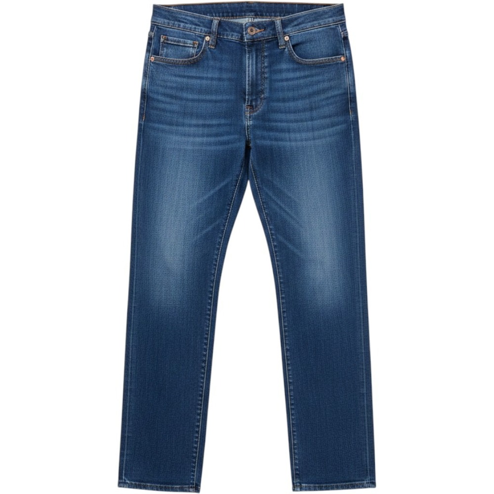 Lee Extreme Motion Men Jeans 42 x 32 Straight Fit Blue Medium Wash Stretch